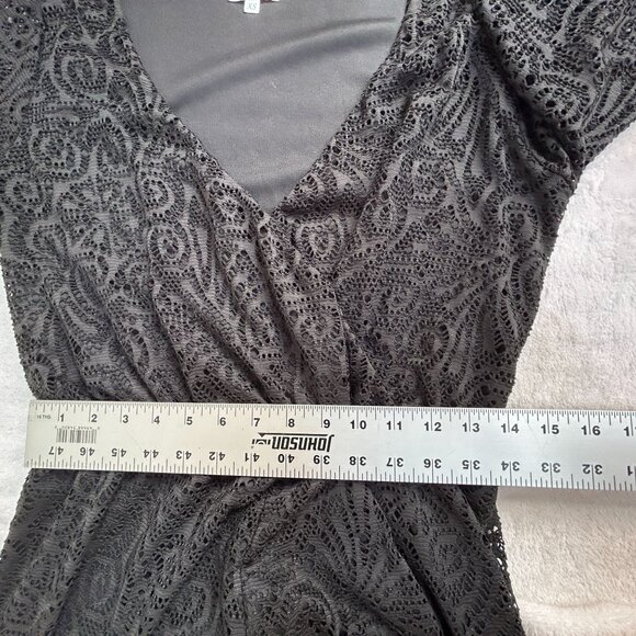 Misa Los Angeles Womens Lace Romper XS Black Long Sleeve V-Neck Lined Casual - Picture 8 of 10